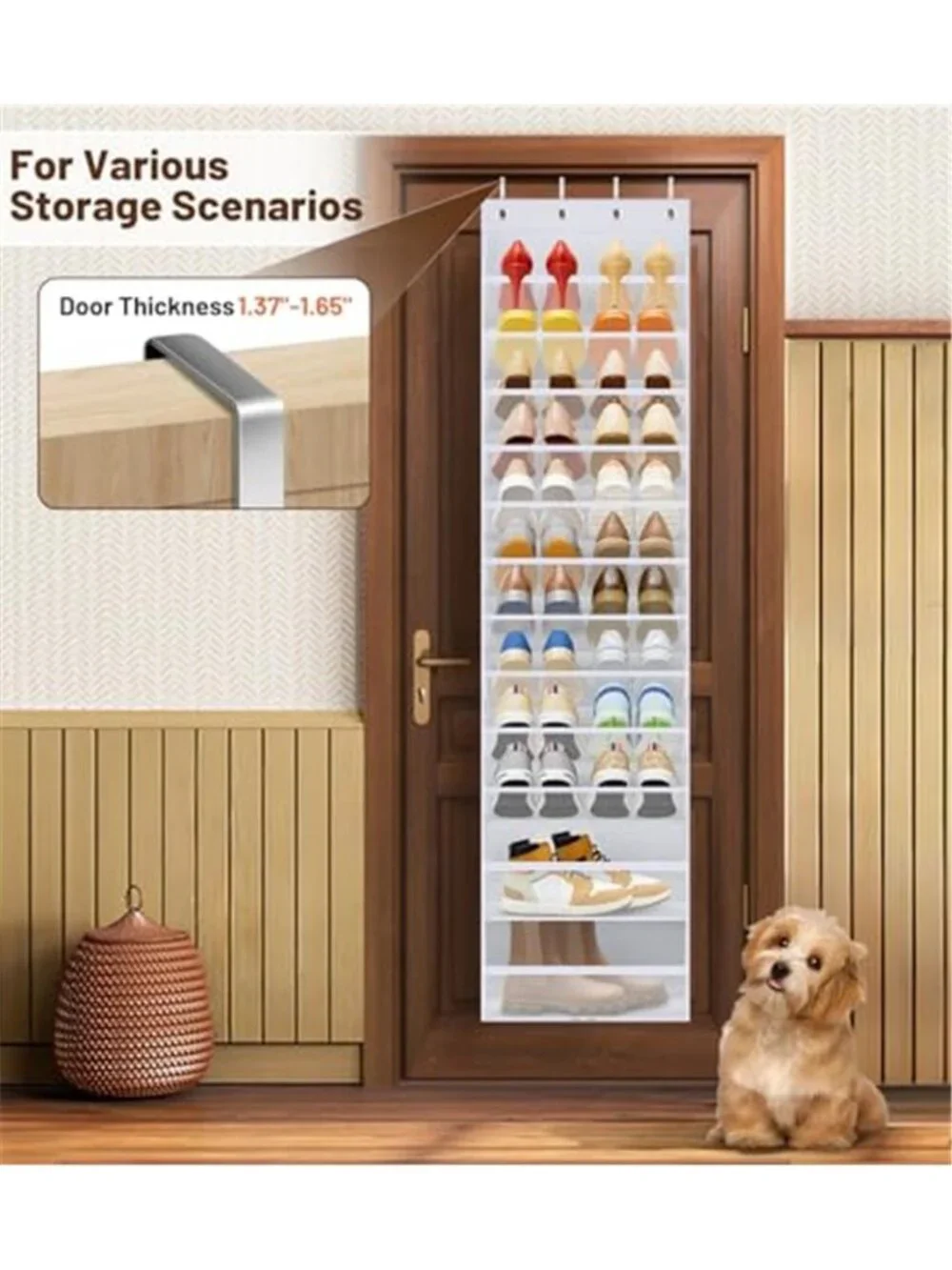 Over Door Shoe Organizer 12 Tier Hanging Storage Rack Closet Shoes Holder